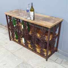 Angle Industrial Iron and Mango Wood Hall Console Table 125x42x75 cm