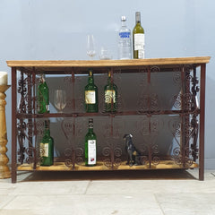 Angle Industrial Iron and Mango Wood Hall Console Table 125x42x75 cm