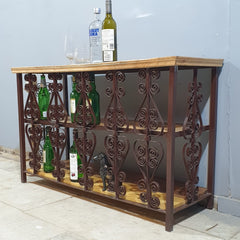 Angle Industrial Iron and Mango Wood Hall Console Table 125x42x75 cm