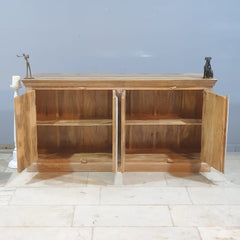 Hand Carved Solid Wood Sideboard White 180X40X90 cm