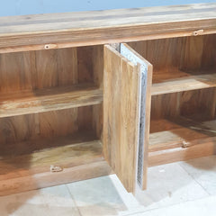 Hand Carved Solid Wood Sideboard White 180X40X90 cm