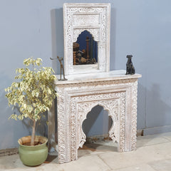 Mehrab Indian Hand Carved Jali Hall Console Table 90x40x80 cm