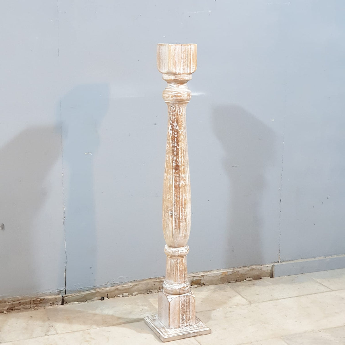 Hand Carved Large Floor Standing Candle Stand 145cm height