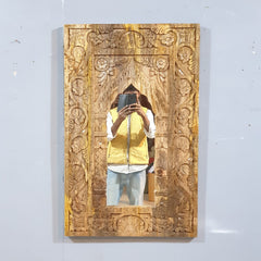 Mehrab Hand Carved Solid Wooden Mirror Frame 35