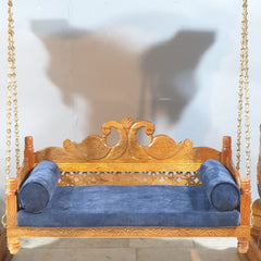 Handcarved Solid Wood Peacock Designer Swing Set