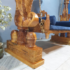 Handcarved Solid Wood Peacock Designer Swing Set