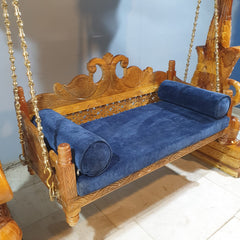 Handcarved Solid Wood Peacock Designer Swing Set