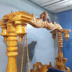 Handcarved Solid Wood Peacock Designer Swing Set
