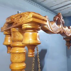 Handcarved Solid Wood Peacock Designer Swing Set
