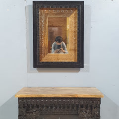 Mehrab Hand Carved Solid Wooden Mirror Frame 60x6x80 cm