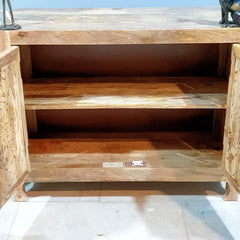 Indian Furniture Hand Carved Solid Wood Small Cabinet 100x40x80 Cm