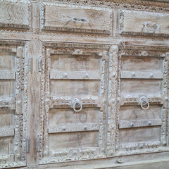 Hand Carved Solid Wood Sideboard White 178X48X100 cm