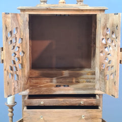 Indian Hand Carved Solid Wood Home Temple Natural 82x50x178 cm