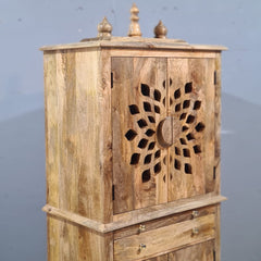 Indian Hand Carved Solid Wood Home Temple Natural 82x50x178 cm