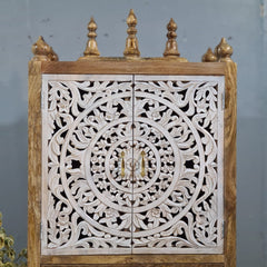 Indian Hand Carved Solid Wood Home Temple 85x40x180 cm