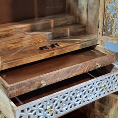 Indian Hand Carved Solid Wood Home Temple 85x40x180 cm