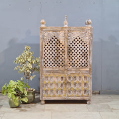 Indian Hand Carved Solid Wood Home Temple 90x40x150 cm