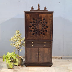 Indian Hand Carved Solid Wood Home Temple 82x50x178 cm