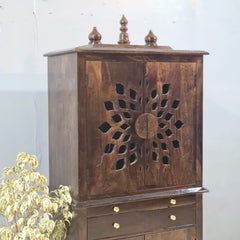 Indian Hand Carved Solid Wood Home Temple 82x50x178 cm