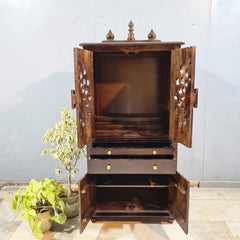 Indian Hand Carved Solid Wood Home Temple 82x50x178 cm