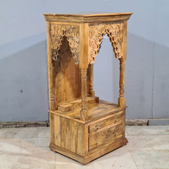 Indian Hand Carved  Solid Mango Wood Home Temple 65x50x130 cm