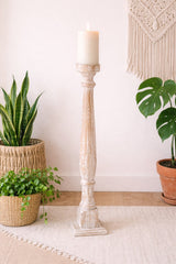 Hand Carved Large Floor Standing Candle Stand 145cm height