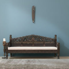 Mughal Garden Hand Carved Balinese Daybed 155X70X85 cm