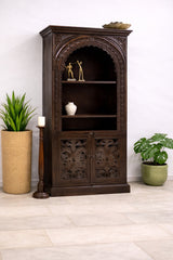 Indian Hand Carved Solid Wood Bookshelf 90X40X180 Cm