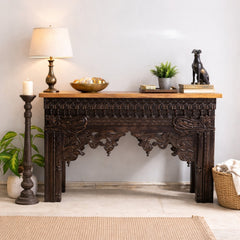 Indian Hand Carved Hall Console Table 90x40x80 cm