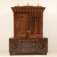 Indian Hand Carved  Solid Mango Wood Home Temple 130x50x180 cm