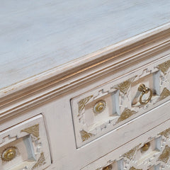 Hand Carved Solid Wood 4 Door & 4 Drawer Sideboard White 180x40x90 cm