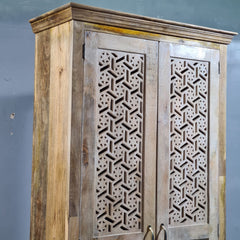 Indian Hand Carved Cabinet Wardrobe 110X45X230 cm