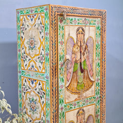 Indian Furniture Hand Painted Solid Wood Cabinet 60X40X150 Cm
