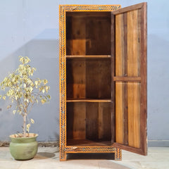 Indian Furniture Hand Painted Solid Wood Cabinet 60X40X150 Cm