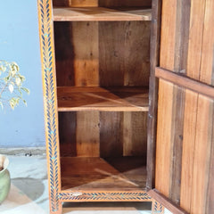 Indian Furniture Hand Painted Solid Wood Cabinet 60X40X150 Cm