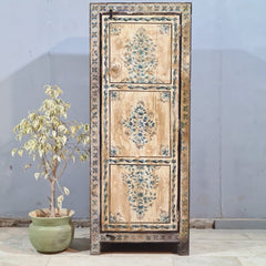 Indian Furniture Hand Painted Solid Wood Cabinet 60X40X150 Cm