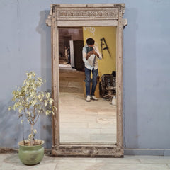 Hand Carved Solid Wooden Mirror Frame 94X10X176 cm