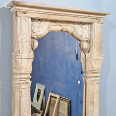 Hand Carved Solid Wooden Mirror Frame Natural 71X8X170 cm