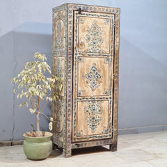 Indian Furniture Hand Painted Solid Wood Cabinet 60X40X150 Cm
