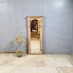 Hand Carved Solid Wooden Mirror Frame Natural 71X8X170 cm