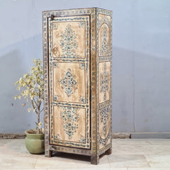 Indian Furniture Hand Painted Solid Wood Cabinet 60X40X150 Cm