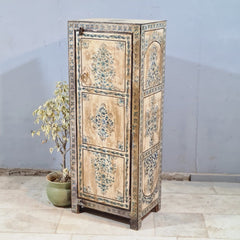Indian Furniture Hand Painted Solid Wood Cabinet 60X40X150 Cm