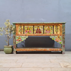 Hand Painted Solid Wood Console Table 156X40X92 cm