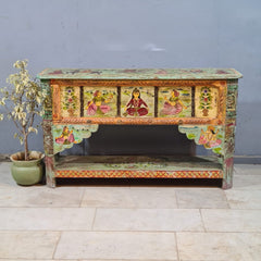Hand Painted Solid Wood Console Table 156X40X92 cm