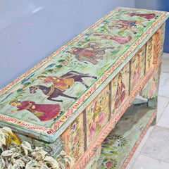 Hand Painted Solid Wood Console Table 156X40X92 cm