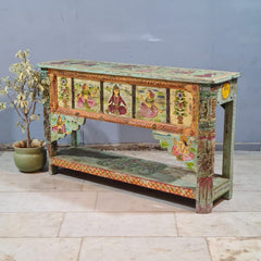 Hand Painted Solid Wood Console Table 156X40X92 cm