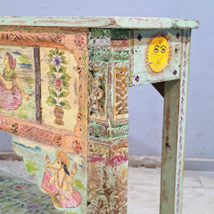 Hand Painted Solid Wood Console Table 156X40X92 cm