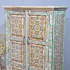Indian Hand Painted Cabinet Wardrobe 90X40X150 cm