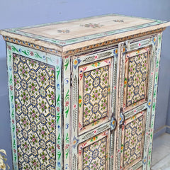 Indian Hand Painted Cabinet Wardrobe 90X40X150 cm