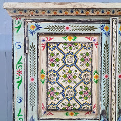 Indian Hand Painted Cabinet Wardrobe 90X40X150 cm